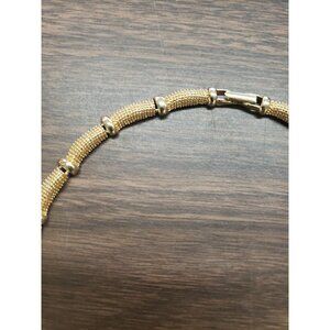 Vintage Avon Curved Textured Link Gold Tone Choker Necklace 19"